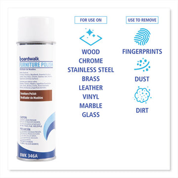 Boardwalk® Furniture Polish, Lemon, 19 Oz Aerosol Spray, 12-carton freeshipping - TVN Wholesale